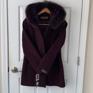 SACHI Lambswool and Genuine Fox Fur coat